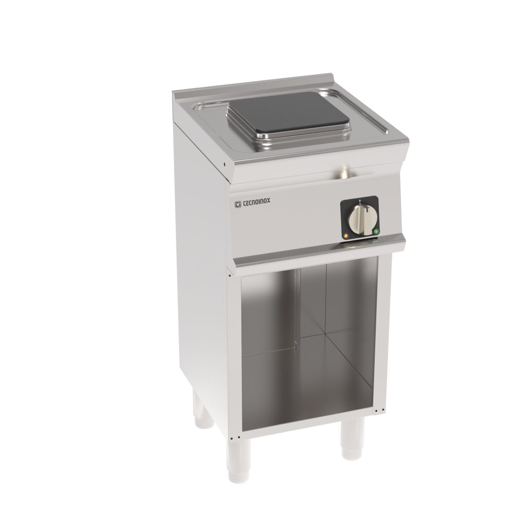 Piano cottura elettrico 1 piastra ermetica quadra (22x22cm – 8.7×8.7in) freestanding su vano aperto