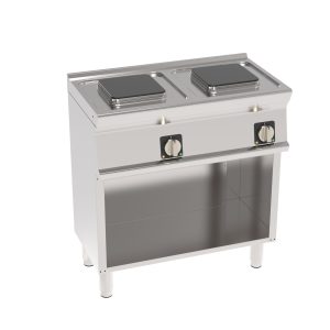 Piano cottura elettrico 2 piastre ermetiche quadre (22x22cm – 8.7×8.7in) freestanding su vano aperto