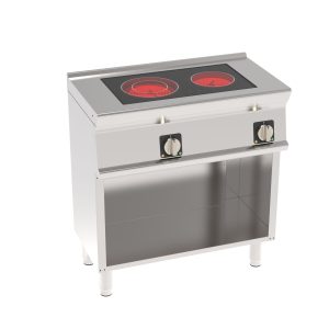 Piano cottura elettrico in vetroceramica 2 zone riscaldanti freestanding su vano aperto