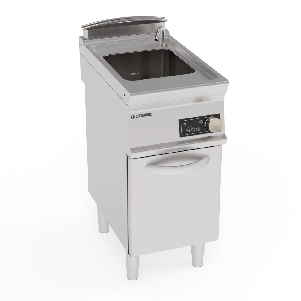 Cuocipasta elettrico vasca singola 24lt GN2/3 a controllo elettronico freestanding su vano chiuso – cestelli non inclusi