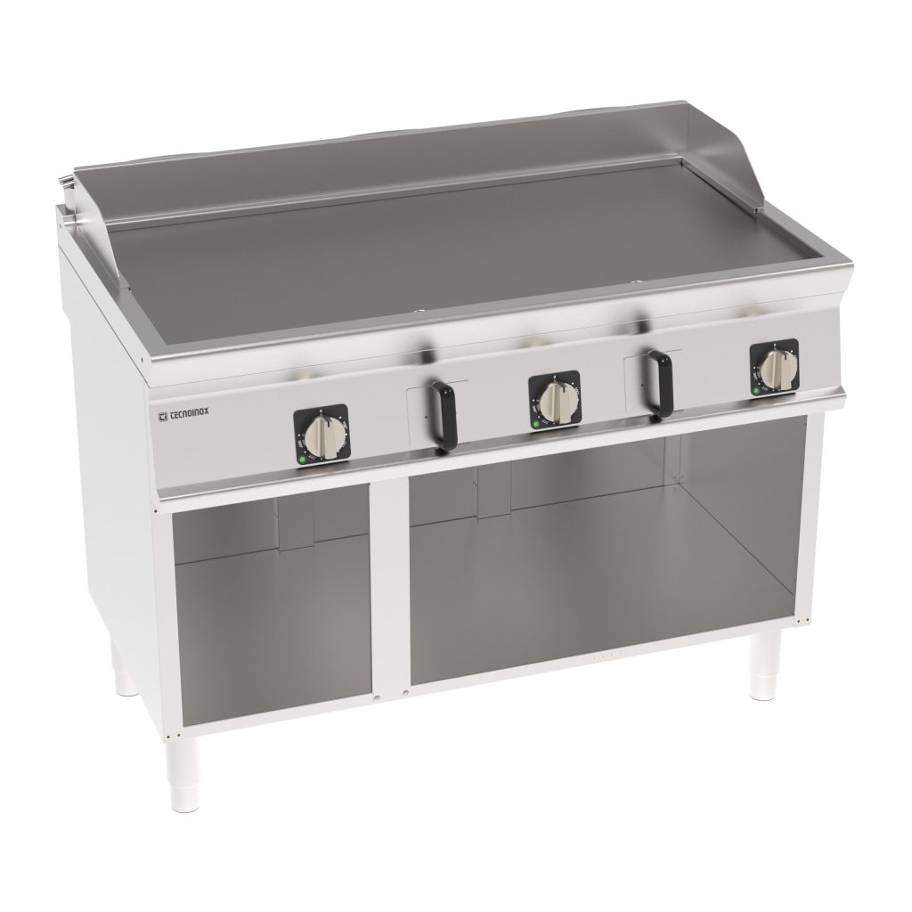 Fry-Top elettrico piastra liscia freestanding su vano aperto
