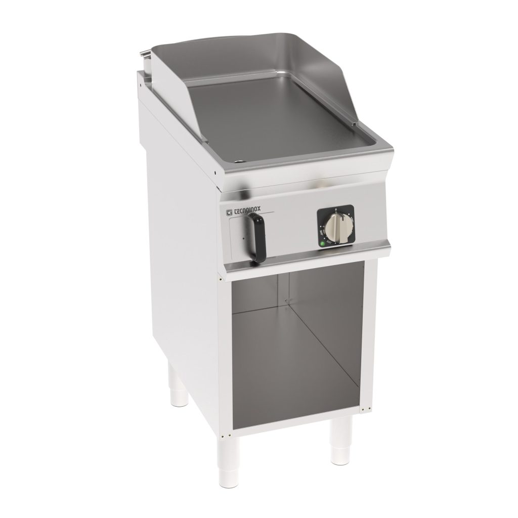 Fry-Top elettrico piastra liscia freestanding su vano aperto
