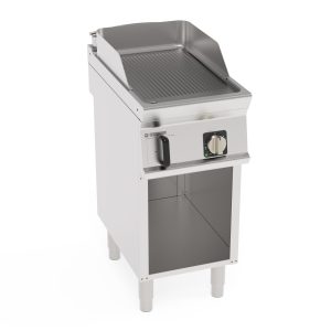 Fry-Top elettrico piastra rigata freestanding su vano aperto