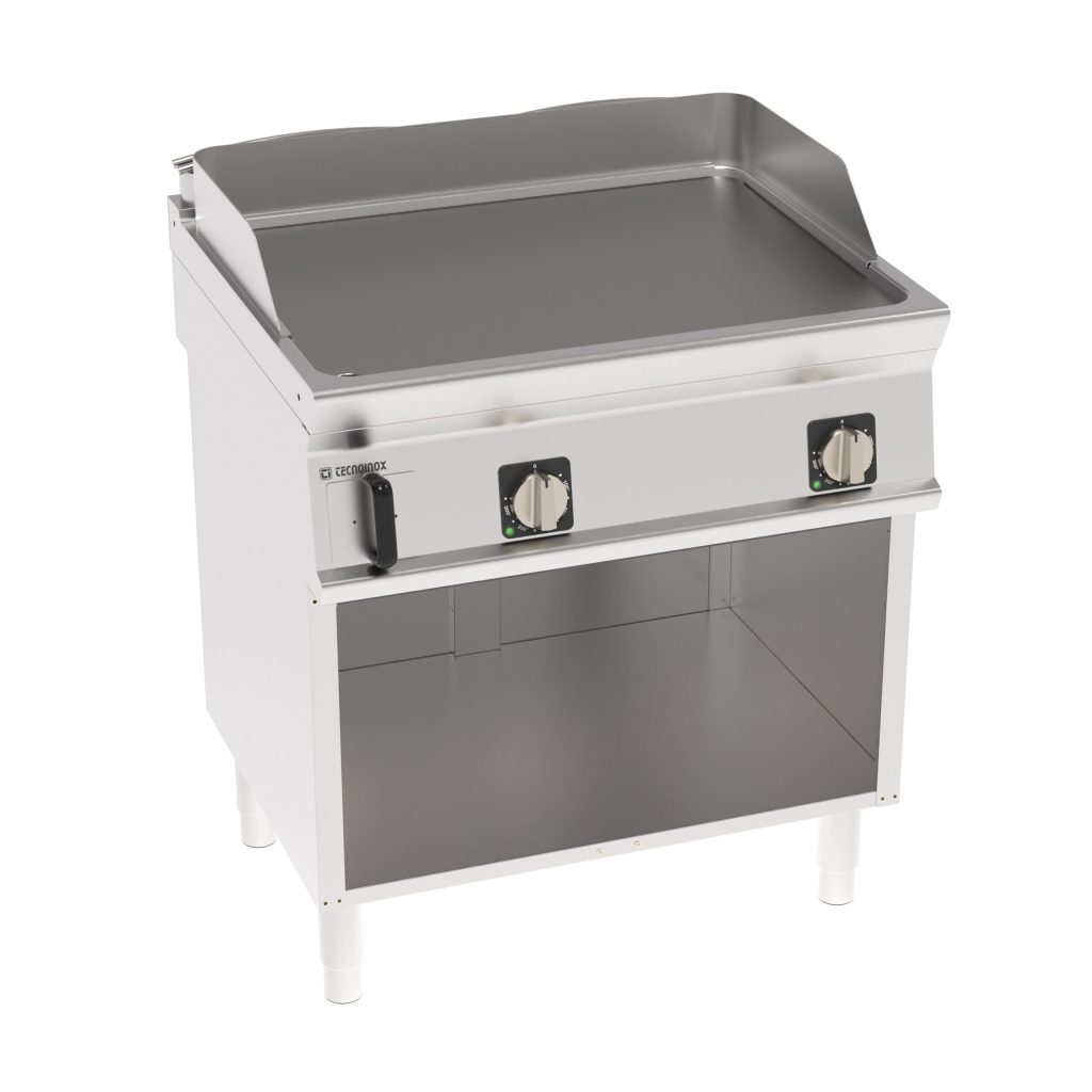 Fry-Top elettrico piastra liscia freestanding su vano aperto