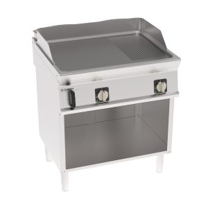 Fry-Top elettrico piastra 1/3 rigata freestanding su vano aperto