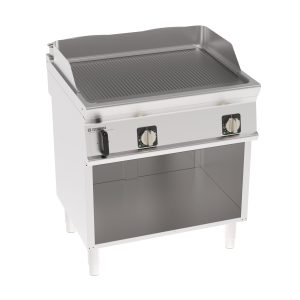 Fry-Top elettrico piastra rigata freestanding su vano aperto