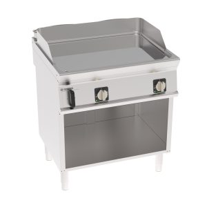 Fry-Top elettrico piastra liscia cromata freestanding su vano aperto