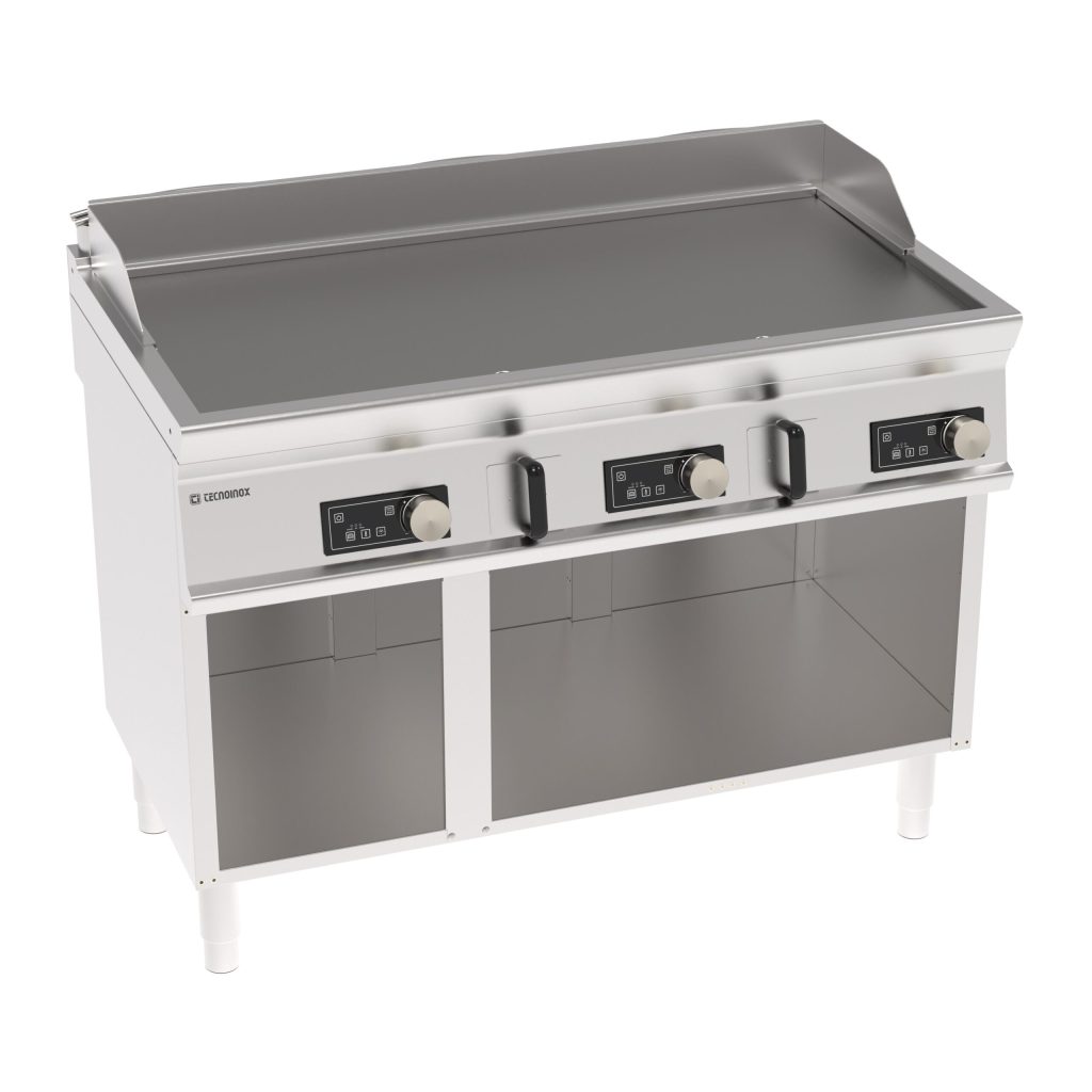 Fry-Top elettrico piastra liscia a controllo elettronico freestanding su vano aperto