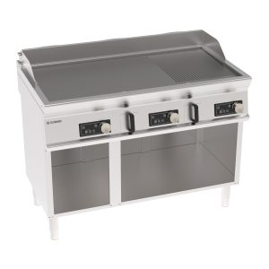 Fry-Top elettrico piastra 1/3 rigata a controllo elettronico freestanding su vano aperto