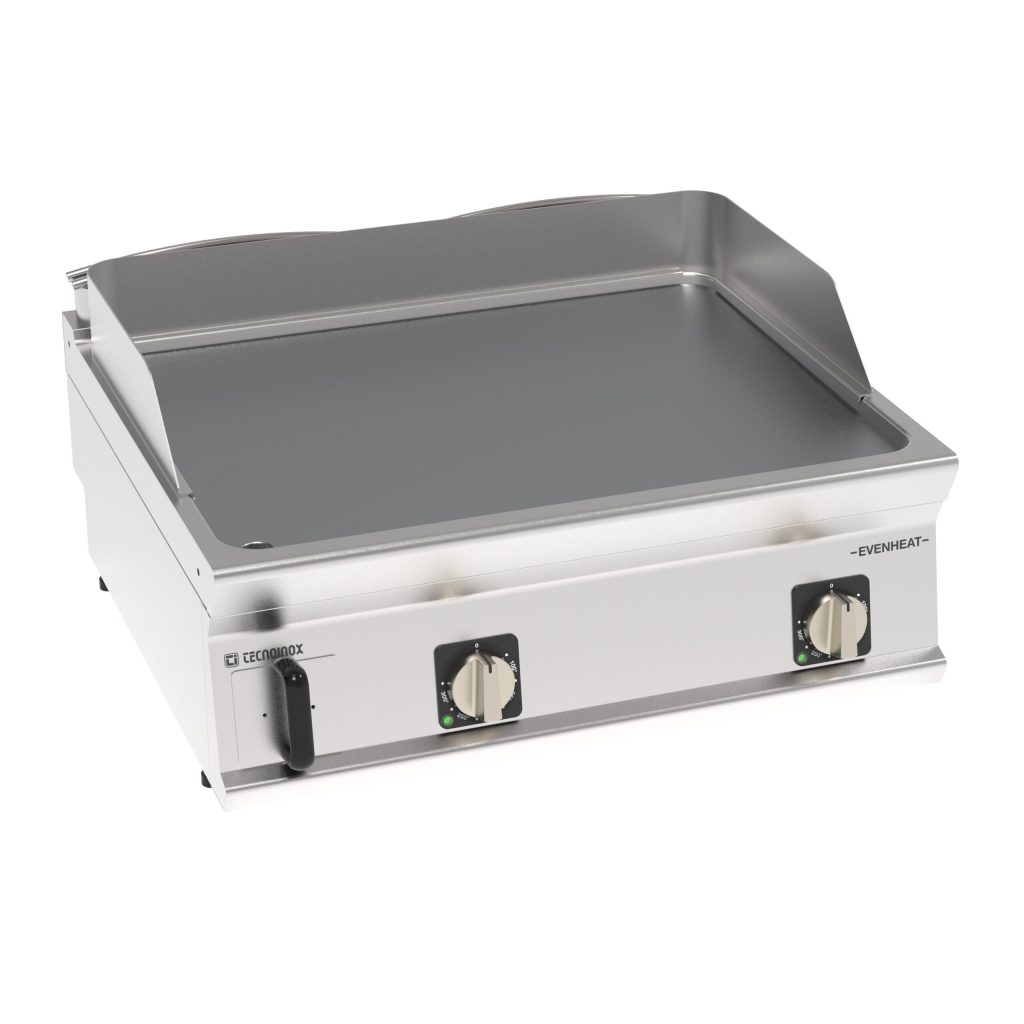 Fry-Top elettrico piastra liscia cromata spazzolata top con tecnologia EVENHEAT