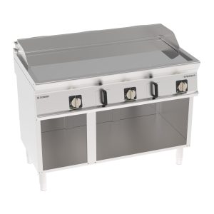 Fry-Top elettrico piastra liscia cromata freestanding su vano aperto con tecnologia EVENHEAT