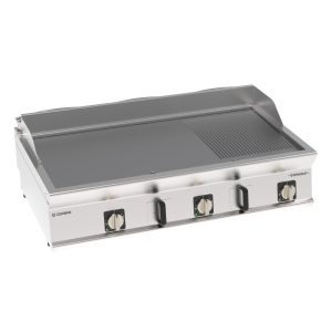 Fry-Top elettrico piastra 1/3 rigata cromata spazzolata top con tecnologia EVENHEAT