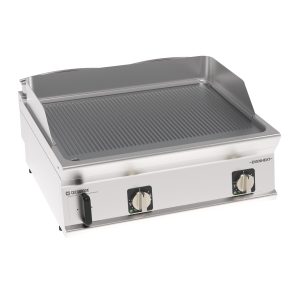 Fry-Top elettrico piastra rigata cromata spazzolata top con tecnologia EVENHEAT