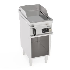 Fry-Top elettrico piastra liscia cromata a controllo elettronico freestanding su vano aperto con tecnologia EVENHEAT