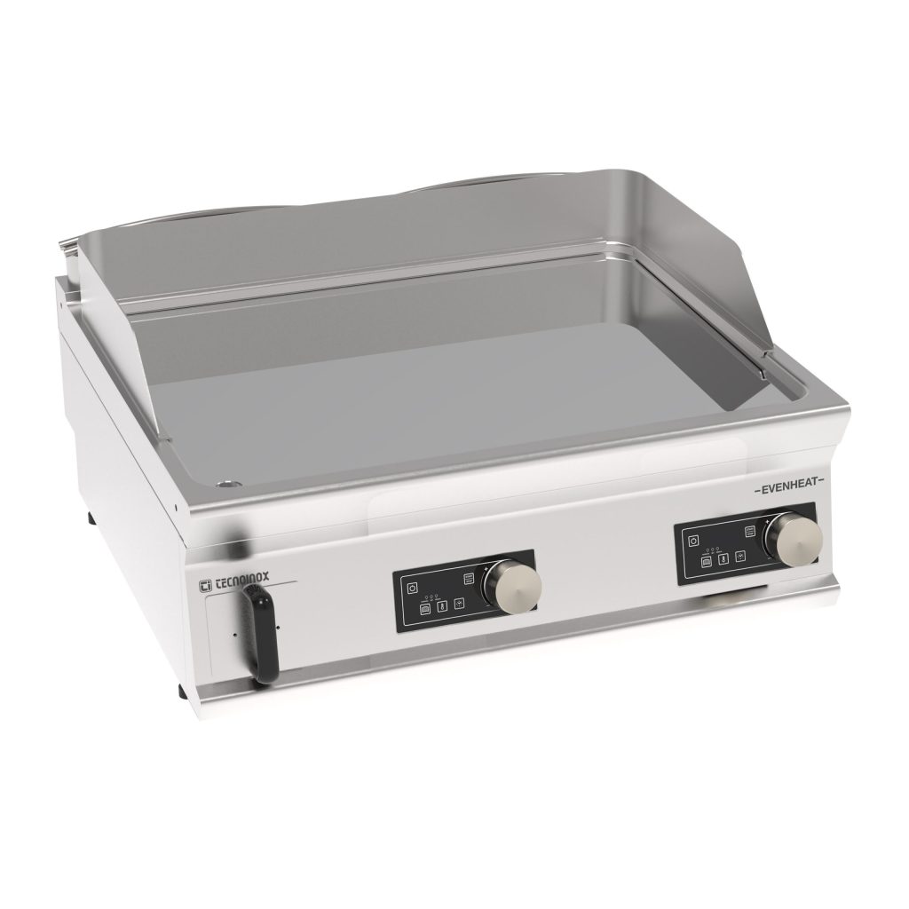 Fry-Top elettrico piastra liscia cromata a controllo elettronico top con tecnologia EVENHEAT