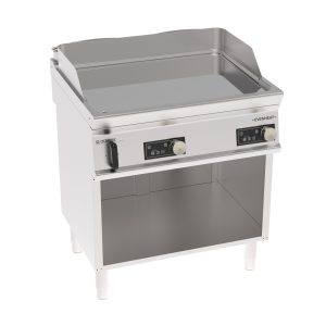 Fry-Top elettrico piastra cromata a controllo elettronico freestanding su vano aperto con tecnologia EVENHEAT