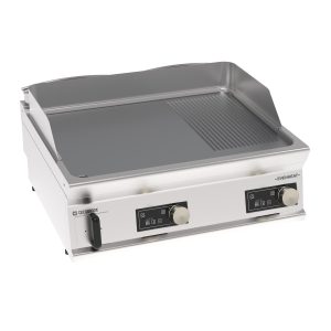 Fry-Top elettrico piastra 1/3 rigata cromata spazzolata a controllo elettronico top con tecnologia EVENHEAT