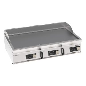 Fry-Top elettrico piastra liscia cromata spazzolata a controllo elettronico top con tecnologia EVENHEAT