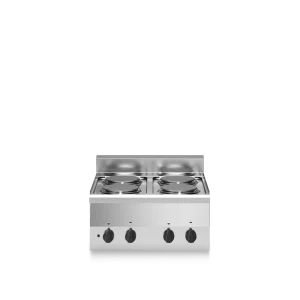 Inoxgastro 600 – Piano cottura elettrico modulo 60 4 piastre tonde 6 kW top