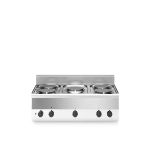 Inoxgastro 600 – Piano cottura elettrico modulo 90 5 piastre tonde 10 kW potenziato top