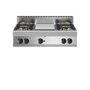 Inoxfun700 – Tuttapiastra gas, 4 fuochi bacinelle smaltate, top, modulo 110 cm