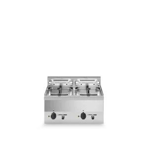 Inoxgastro 600 – Friggitrice elettrica modulo 60 2 vasche 10+10 lt resistenze ribaltabili 18 kW top