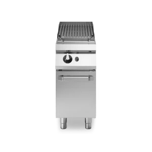 Inoxgastro 700 – Griglia a pietra lavica a gas, griglia in acciaio inox, su vano con porta, modulo 40 cm