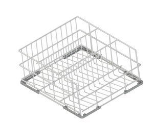 Cestello inclinato per calici 3 scomparti 40 × 40 cm Inox Gastroshop 208052