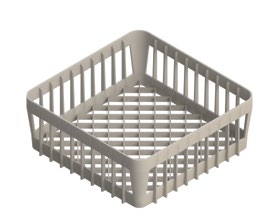 Cestello quadrato per bicchieri 40 × 40 cm Inox Gastroshop 208054