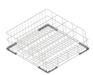 Cestello inclinato per calici 4 scomparti 40 × 40 cm Inox Gastroshop 208057