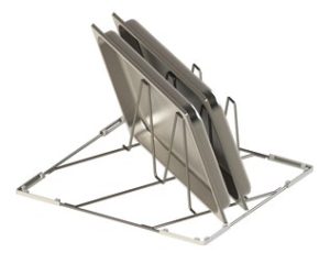 Cestello portateglie 2 scomparti 50 × 50 cm Inox Gastroshop 543300K