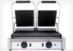 PIASTRA GRILL IN GHISA DOPPIA RIGATA SOPRA E SOTTO R2