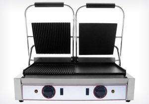 PIASTRA GRILL IN GHISA RIGATA SINISTRA/LISCIA DESTRA DOPPIA R2L2
