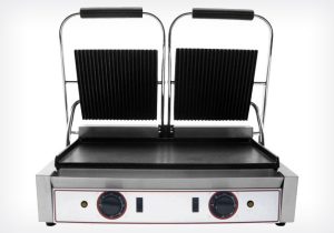 PIASTRA GRILL IN GHISA DOPPIA RIGATA SOPRA/LISCIA SOTTO RL2