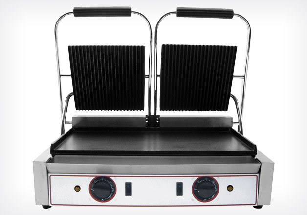PIASTRA GRILL IN GHISA DOPPIA RIGATA SOPRA/LISCIA SOTTO RL2
