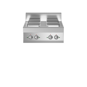 Inoxfun700 – Piano cottura elettrico, 4 piastre quadre, top, modulo 70 cm