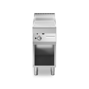 Inoxfun700 – Fry top gas, piastra rigata cromata lucida, su vano aperto, modulo 40 cm