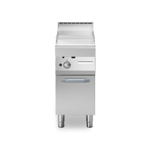 Inoxfun700 – Fry top gas, piastra liscia cromata lucida, su vano con porta, modulo 40 cm