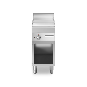 Inoxfun700 – Fry top elettrico, piastra liscia cromata lucida, su vano aperto, modulo 40 cm