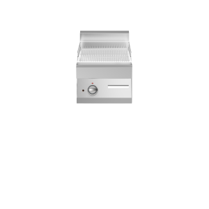 Inoxfun700 – Fry top elettrico, piastra rigata cromata lucida, top, modulo 40 cm