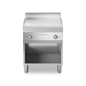 Inoxfun700 – Fry top elettrico, piastra liscia cromata lucida, su vano aperto, modulo 70 cm