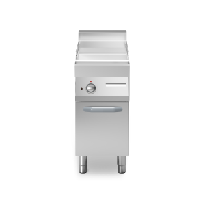 Inoxfun700 – Fry top elettrico, piastra liscia cromata lucida, su vano con porta, modulo 40 cm