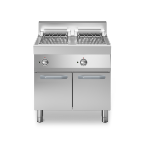 Inoxfun700 – Griglia elettrica, 2 zone di cottura, su vano con porte, modulo 80 cm