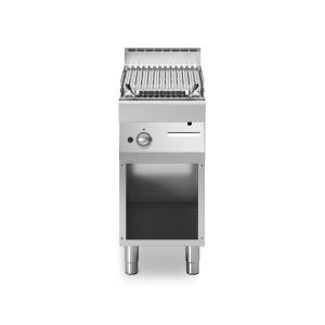 Inoxfun700 – Griglia pietra lavica, 1 zona di cottura in acciaio inox, su vano aperto, modulo 40 cm