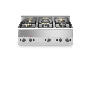 Inoxgastro 600 – Piano cottura gas modulo 90 5 fuochi 17,4 kW top