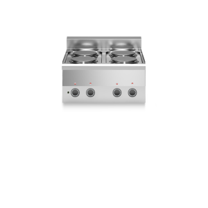 Inoxgastro 600 – Piano cottura elettrico modulo 60 4 piastre tonde 8 kW potenziato top