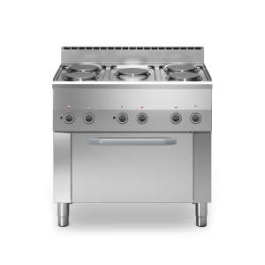 Inoxgastro 600 – Cucina elettrica 5 piastre 7,5kw con forno elettrico 3kw
