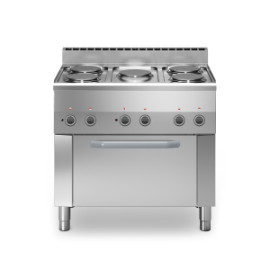 Inoxgastro 600 – Cucina elettrica 5 piastre 10kw con forno elettrico 3kw