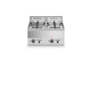 Inoxgastro 600 – Friggitrice elettrica modulo 60 2 vasche 10+10 lt resistenze ribaltabili 15 kW top
