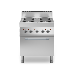 Inoxgastro 650 – Cucina elettrica modulo 70 4 piastre tonde 10,4 kW con forno elettrico 3,96 kW